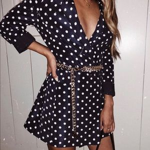 Nasty Gal polka dot blazer dress